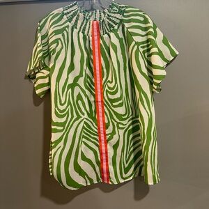 Thml zebra print top with ribbon front